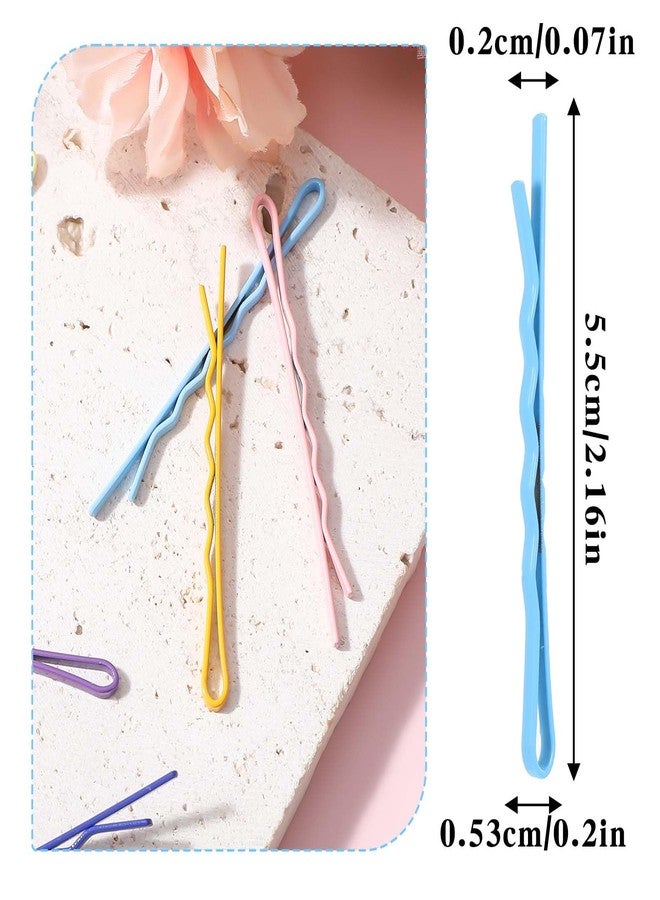 AOZUO Colorful Bobby Pins, 50pcs 2.2 Inch Mini Hair Pins Metal Hair Clips Hairpins Barrettes Accessories for Women Gilrs Buns Long Straight Curly Hair Various Hairstyles (Wavy Style) - Image 5